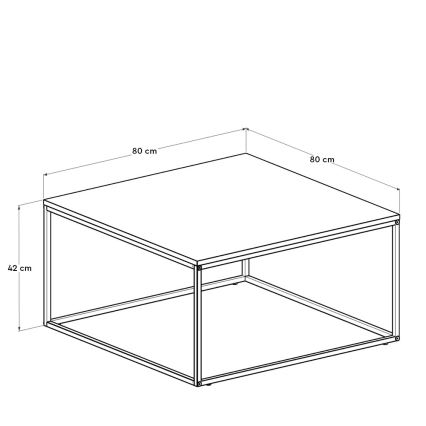 Klubska mizica 42x80 cm rjava