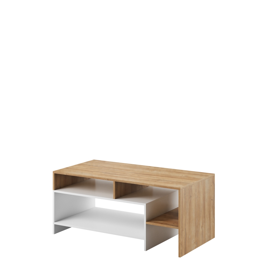 Klubska mizica ALVA 53x120 cm, bela/hrast Grande