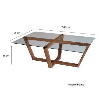 Klubska mizica AMALFI 35x105 cm bor/prozorna