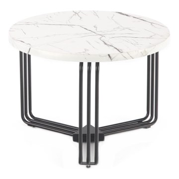 Klubska mizica ANTICA 41x55 cm črna/marmor decor