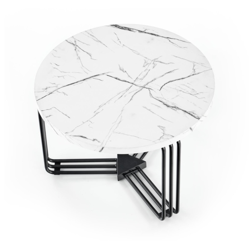 Klubska mizica ANTICA 41x55 cm črna/marmor decor