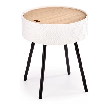 Klubska mizica AURA 45 x 38 cm bela/črna/bež