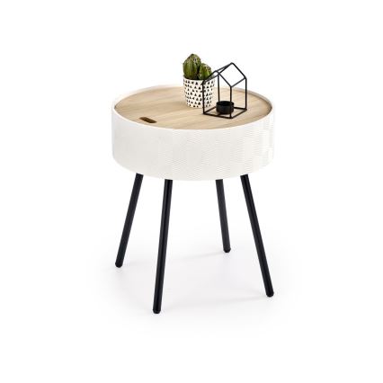 Klubska mizica AURA 45 x 38 cm bela/črna/bež