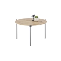Klubska mizica AURA, premer 55 cm, hrast/antracit