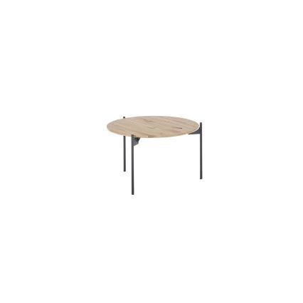 Klubska mizica AURA, premer 55 cm, hrast/antracit
