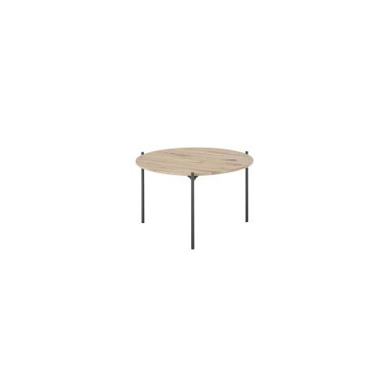 Klubska mizica AURA, premer 55 cm, hrast/antracit