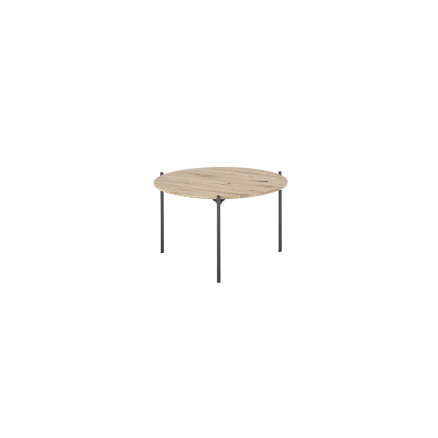 Klubska mizica AURA, premer 55 cm, hrast/antracit