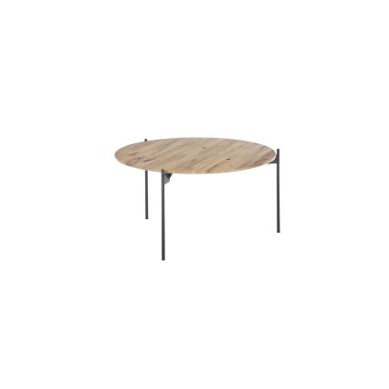 Klubska mizica AURA, premer 74 cm, hrast/antracit