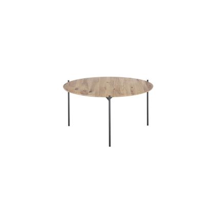Klubska mizica AURA, premer 74 cm, hrast/antracit