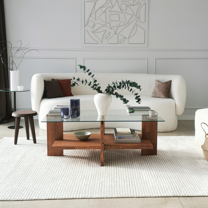 Klubska mizica BABYLON 40x105 cm rjava/prozorna