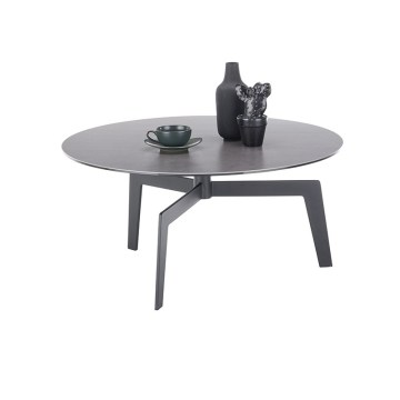Klubska mizica BALANCE, Ø 80 cm, siva/antracit
