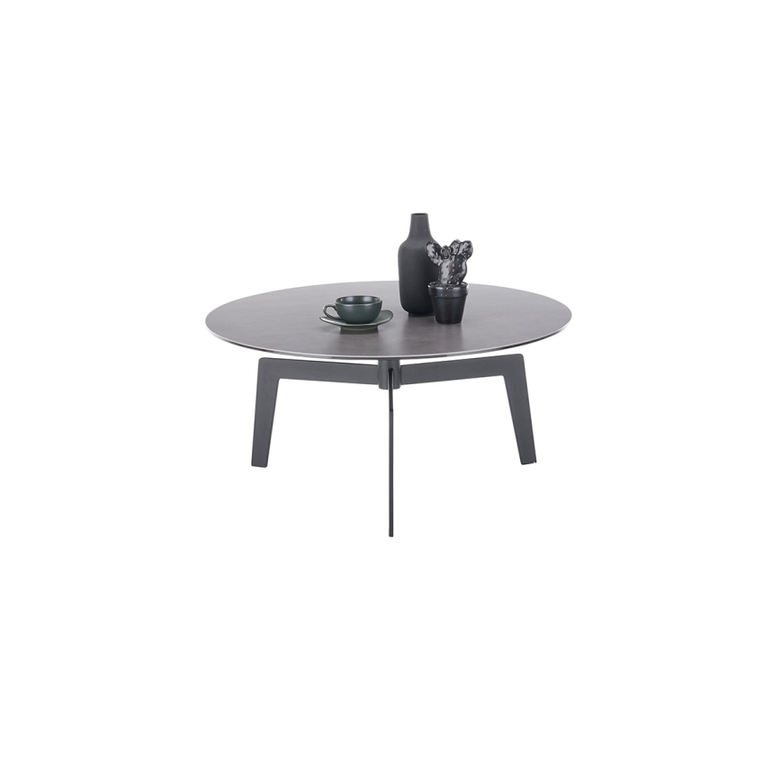 Klubska mizica BALANCE, Ø 80 cm, siva/antracit
