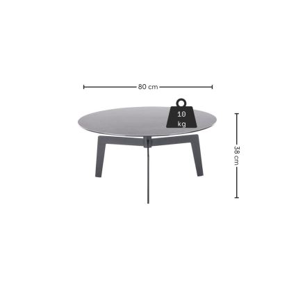 Klubska mizica BALANCE, Ø 80 cm, siva/antracit