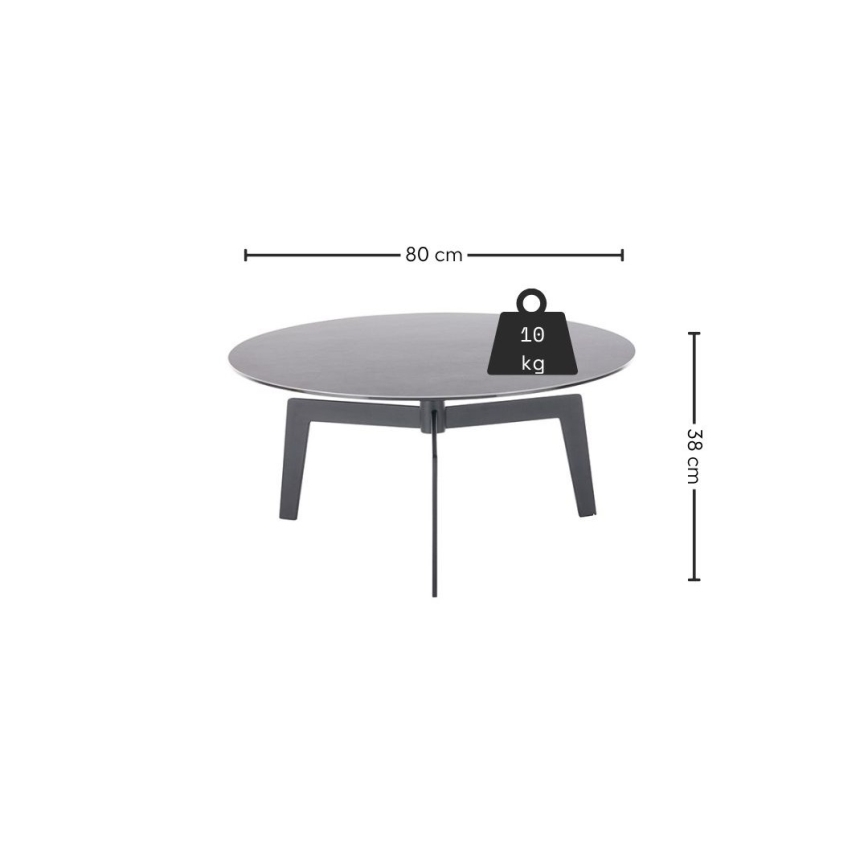 Klubska mizica BALANCE, Ø 80 cm, siva/antracit