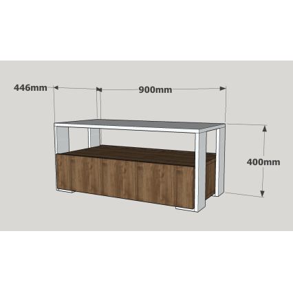 Klubska mizica BALINA 40x90 cm bela