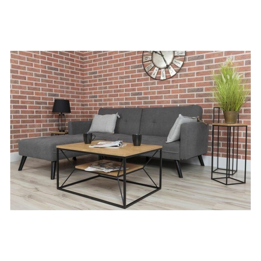 Klubska mizica BASICLOFT 40x80 cm črna/rjava