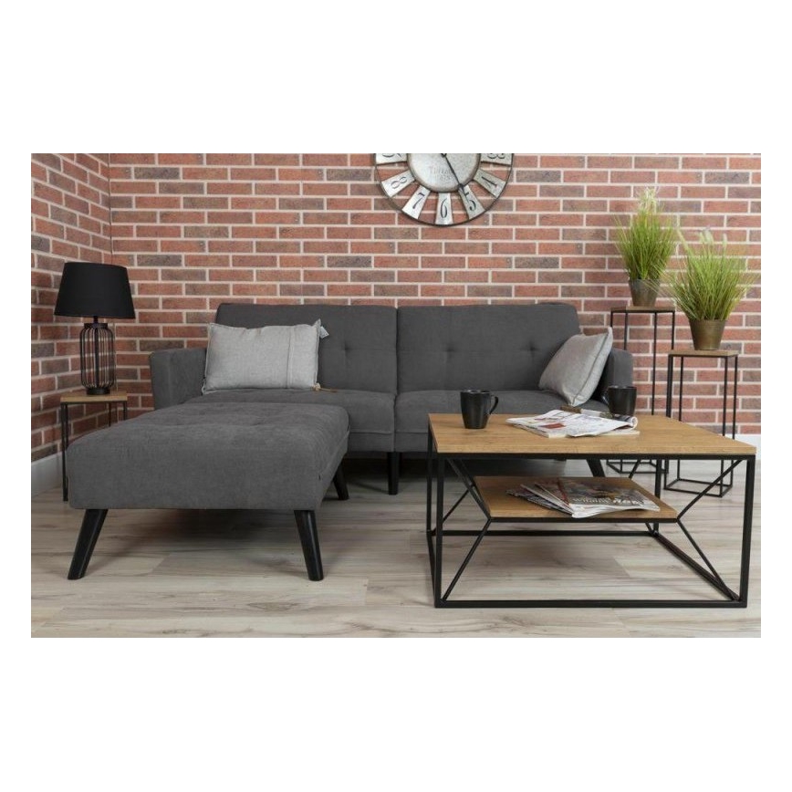 Klubska mizica BASICLOFT 40x80 cm črna/rjava