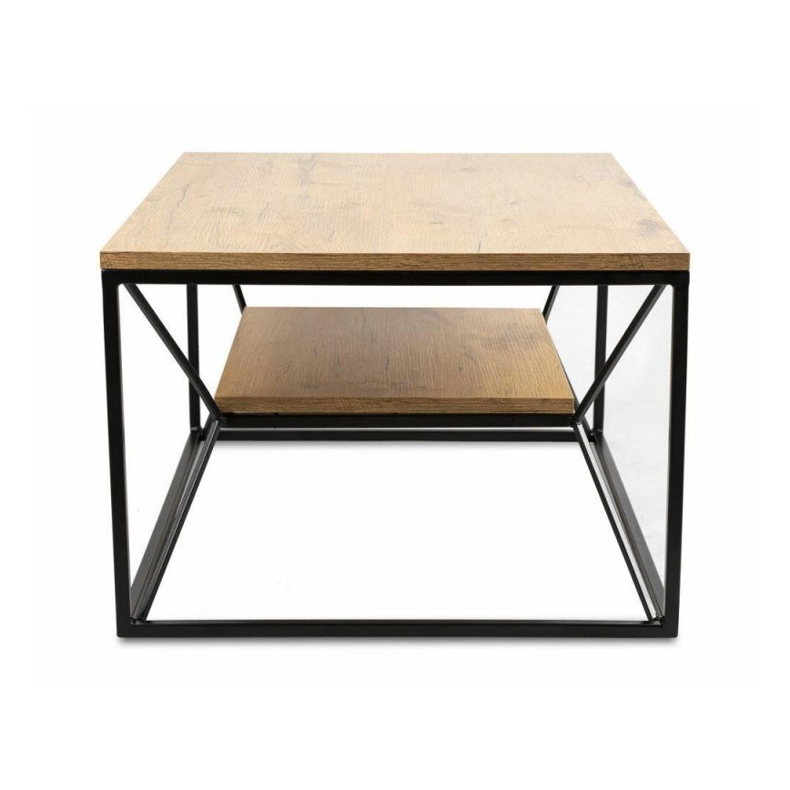 Klubska mizica BASICLOFT 40x80 cm črna/rjava