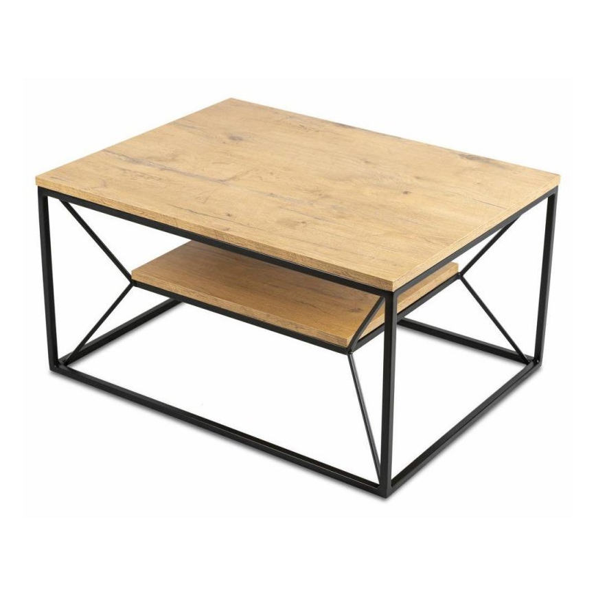 Klubska mizica BASICLOFT 40x80 cm črna/rjava