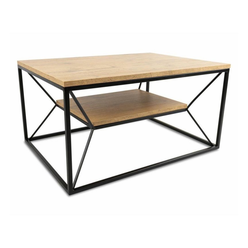 Klubska mizica BASICLOFT 40x80 cm črna/rjava