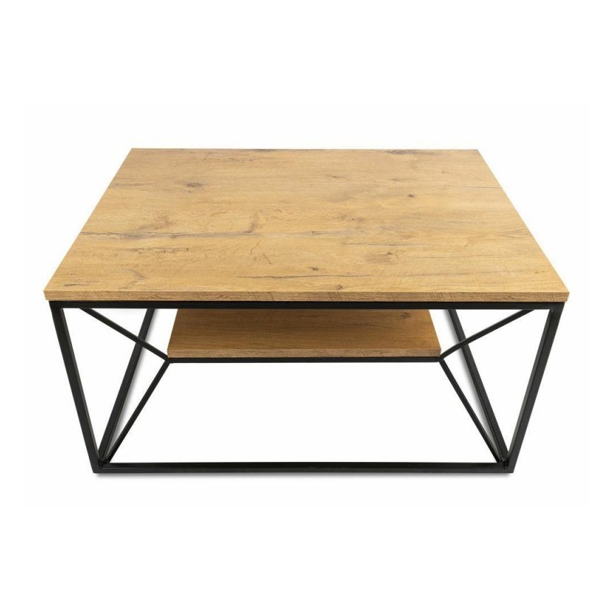 Klubska mizica BASICLOFT 40x80 cm črna/rjava