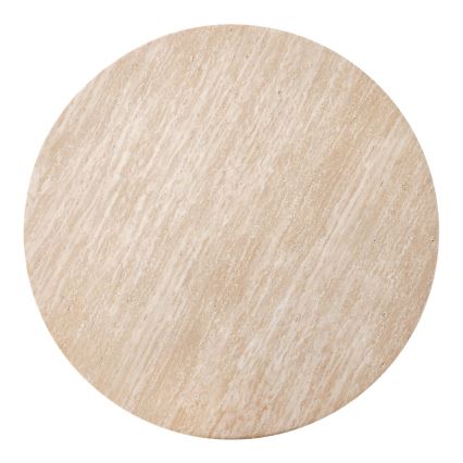 Klubska mizica CALDO, premer 80 cm, rjava/bež