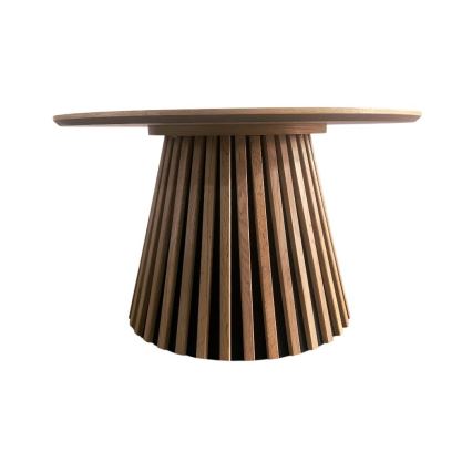 Klubska mizica CARINA, premer 75 cm, hrast/črna