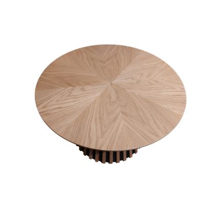 Klubska mizica CARINA, premer 75 cm, hrast/črna