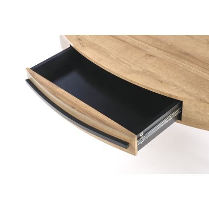 Klubska mizica s predalom CAROLINA 41x120 cm zlat hrast/črna