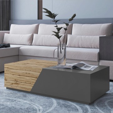 Klubska mizica CEELIAS 42x124 cm antracit/hrast Wotan