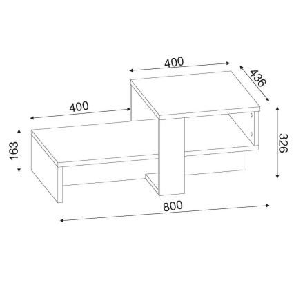 Klubska mizica CHAIN 90x43,6 cm rjava/bela