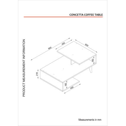 Klubska mizica CONCETTA 40x90 cm bela