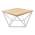 Klubska mizica CURVED 60x60 cm bela/bež