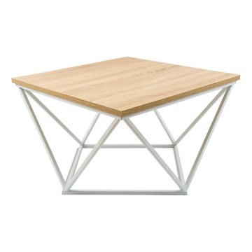 Klubska mizica CURVED 60x60 cm bela/bež