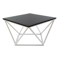 Klubska mizica CURVED 60x60 cm bela/črna