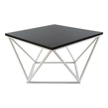 Klubska mizica CURVED 60x60 cm bela/črna
