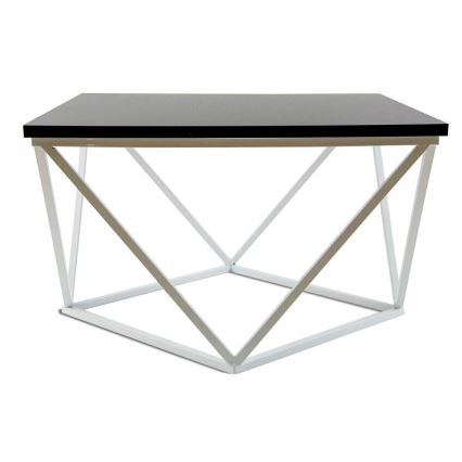 Klubska mizica CURVED 60x60 cm bela/črna