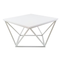 Klubska mizica CURVED 60x60 cm bela
