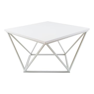 Klubska mizica CURVED 60x60 cm bela