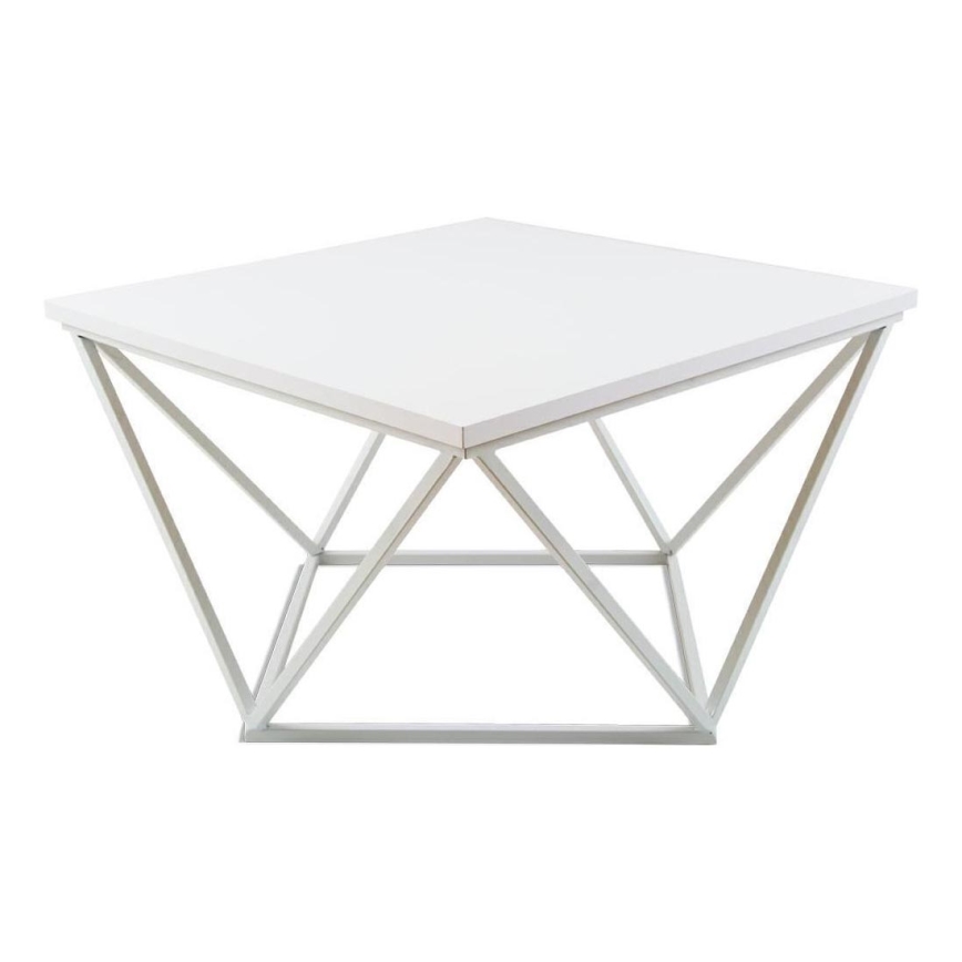 Klubska mizica CURVED 60x60 cm bela