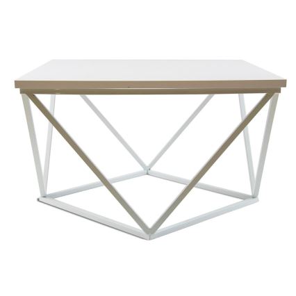 Klubska mizica CURVED 60x60 cm bela