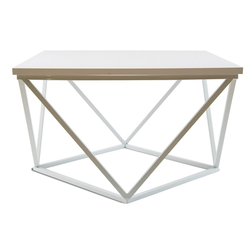 Klubska mizica CURVED 60x60 cm bela