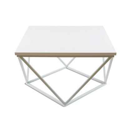 Klubska mizica CURVED 60x60 cm bela
