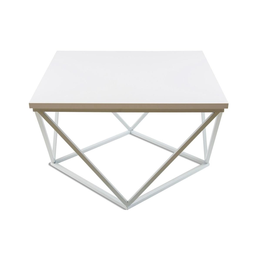 Klubska mizica CURVED 60x60 cm bela