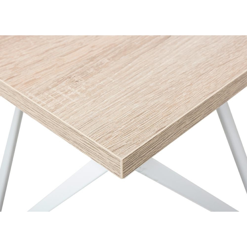 Klubska mizica CURVED 62x62 cm bela/rjava