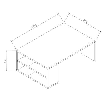 Klubska mizica DEFNE 34x90 cm bela/rjava