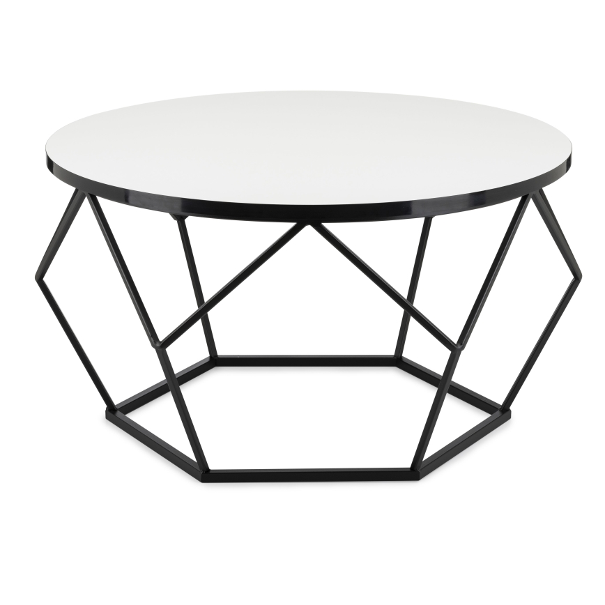 Klubska mizica DIAMOND 40x70 cm bela/črna