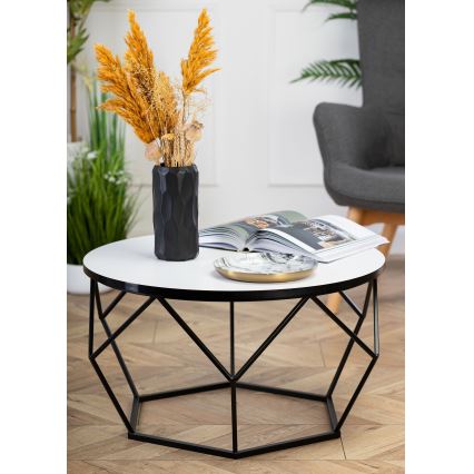 Klubska mizica DIAMOND 40x70 cm bela/črna