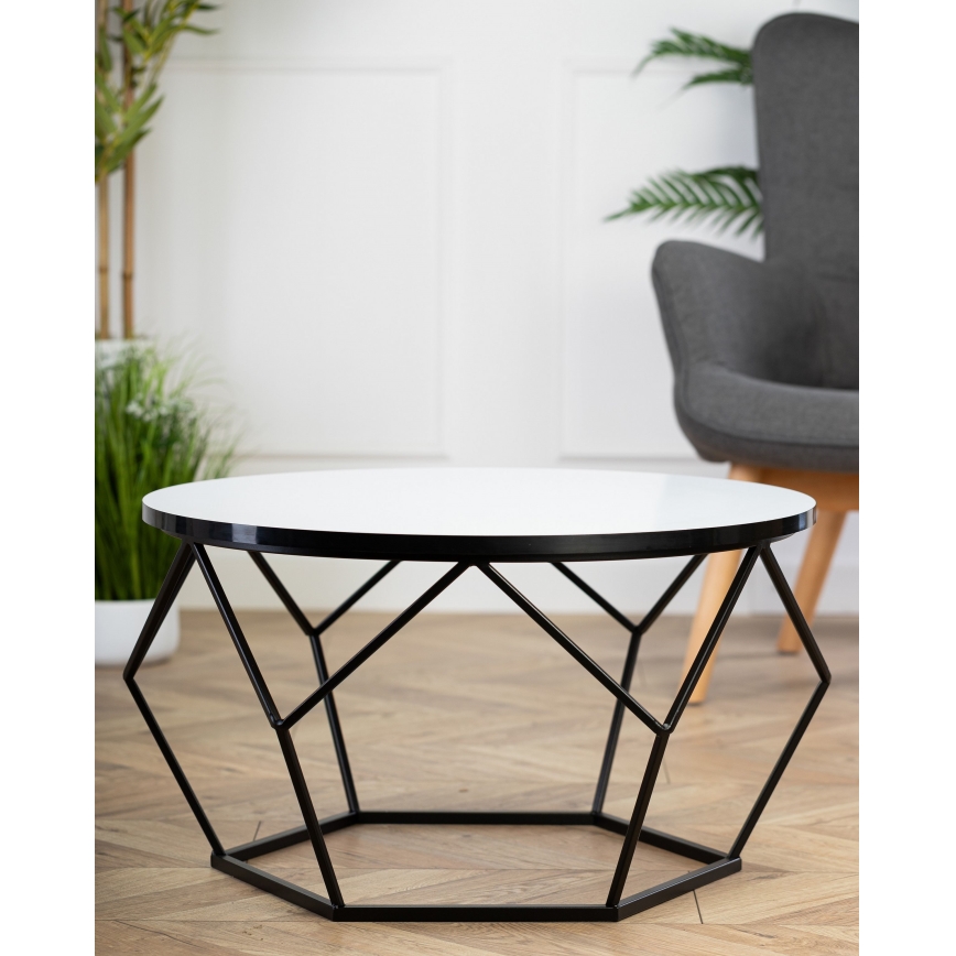 Klubska mizica DIAMOND 40x70 cm bela/črna