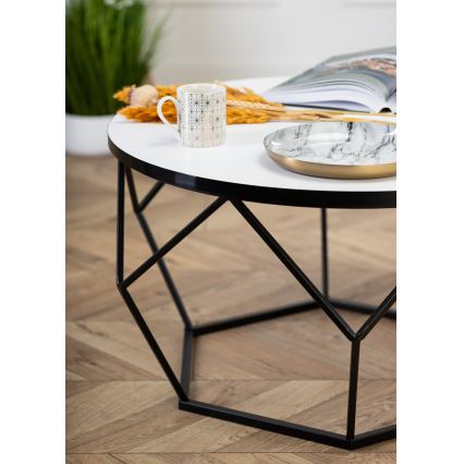 Klubska mizica DIAMOND 40x70 cm bela/črna